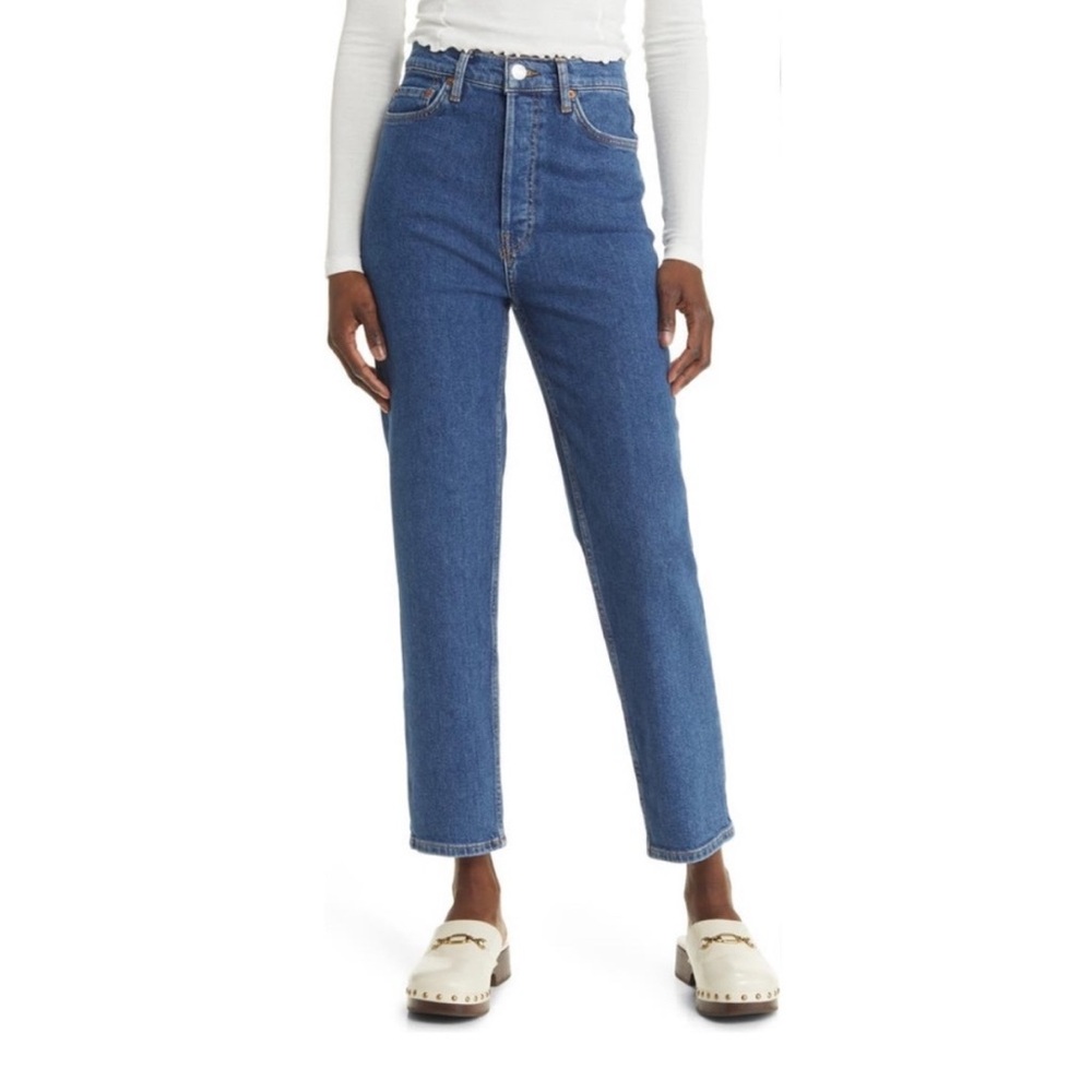 RE/DONE 70S ULTRA HIGH RISE STOVE PIPE JEANS Western Wash Size 27. Hardly worn!
